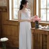 Suspender Nightgown Women's Summer Cotton Court Style Sexy Long Dress Lace Princess Pajamas Embroidered Chest Pad Can Be Worn Outside Loungewear