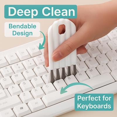 Cepillo de limpieza de teclado, cubierta de taza flexible, cepillo para huecos con ranura, 1 ud.