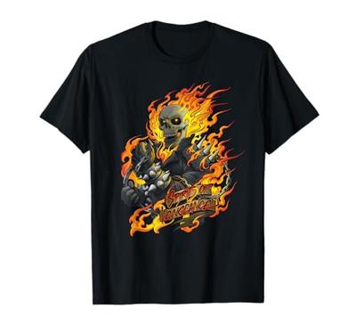 Marvel Ghost Rider Spirit of Vengeance Flammender Schädel T-Shirt