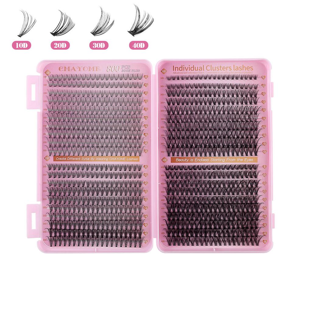 Zestaw 800 Kępek Gęstych Sztucznych Rzęs D-Song 8-18mm DIY Segmentowe Naturalnie Podkręcone Rzęsy