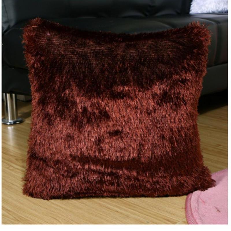 Мягкий мех пушистая диванная подушка плюшевая роскошная наволочка семейное украшение One Size коричневый 589₽