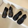 Platform Thick Heel British Style Small Leather Shoes Women's 2025 New Autumn and Winter One-pedal Women's Shoes Single Shoes Black Loafers