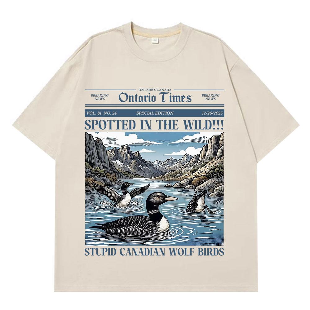 Heißer Rivalität Dummer Kanadischer Wolf Vogel Lustiges Meme T-Shirt Herren Damen Harajuku T-Shirts Kurzarm Locker Freizeit T-Shirts Oberteile