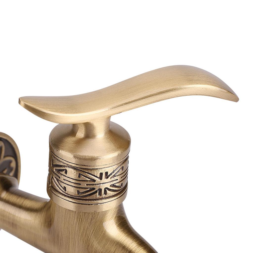 Brass Cold Water Tap for Bathroom, Antique   Wall Mount Laundry Faucet with G1/2 Thrd, Sy Install with Accessories, Grt for Home Washing NaM