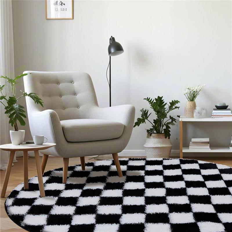 2x2m Round Rug for Bedroom, Super Fluffy Circle Rugs for Baby Nursery Furry Carpet for Children Kids Room, Cute Soft Shaggy Rug for Girls Home Decor