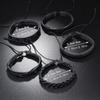 Men's Handmade Multi-Layer Black Leather Braided Bracelet Set - 5 Pieces, Hip Hop Style.