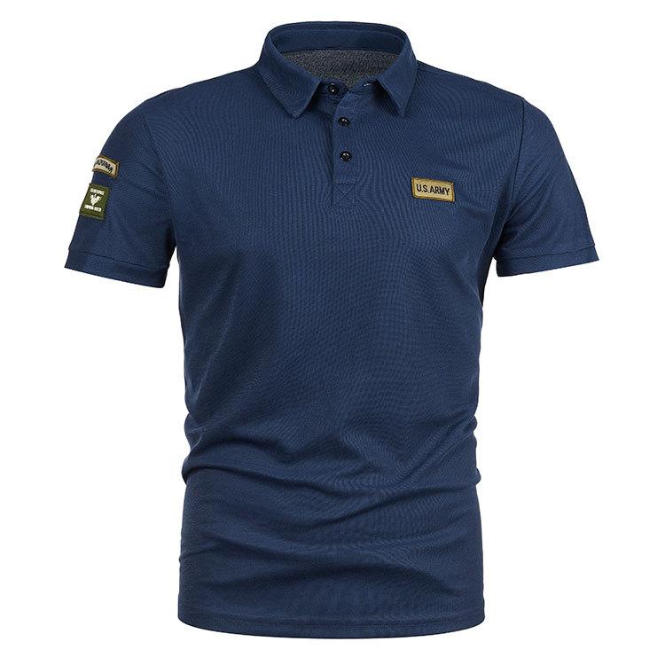 Summer Men's Short-sleeved Polo Shirt Icon Stitching Casual Lapel Short-sleeved T-shirt