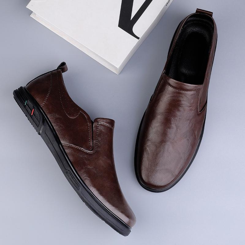 Genuine Leather Men Shoes Casual Slip On Formal Loafers Men Moccasins Italian Black Male Driving Shoes