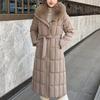 Detachable sleeves Plus Size L-7XL Fashion Woman Winter Coats With Belt Big Faux Fur Collar Long Parkas Hooded Loose Thick Female Jackets