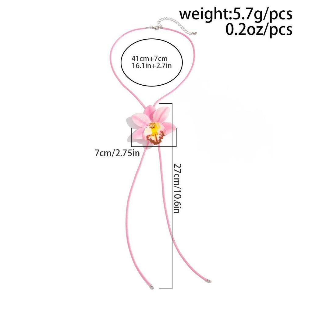 Ingemark Romantic Colorful Petal Flower Pendant Choker Necklace for Women New Trend Boho Adjustable Chain Wedding Jewelry Gift