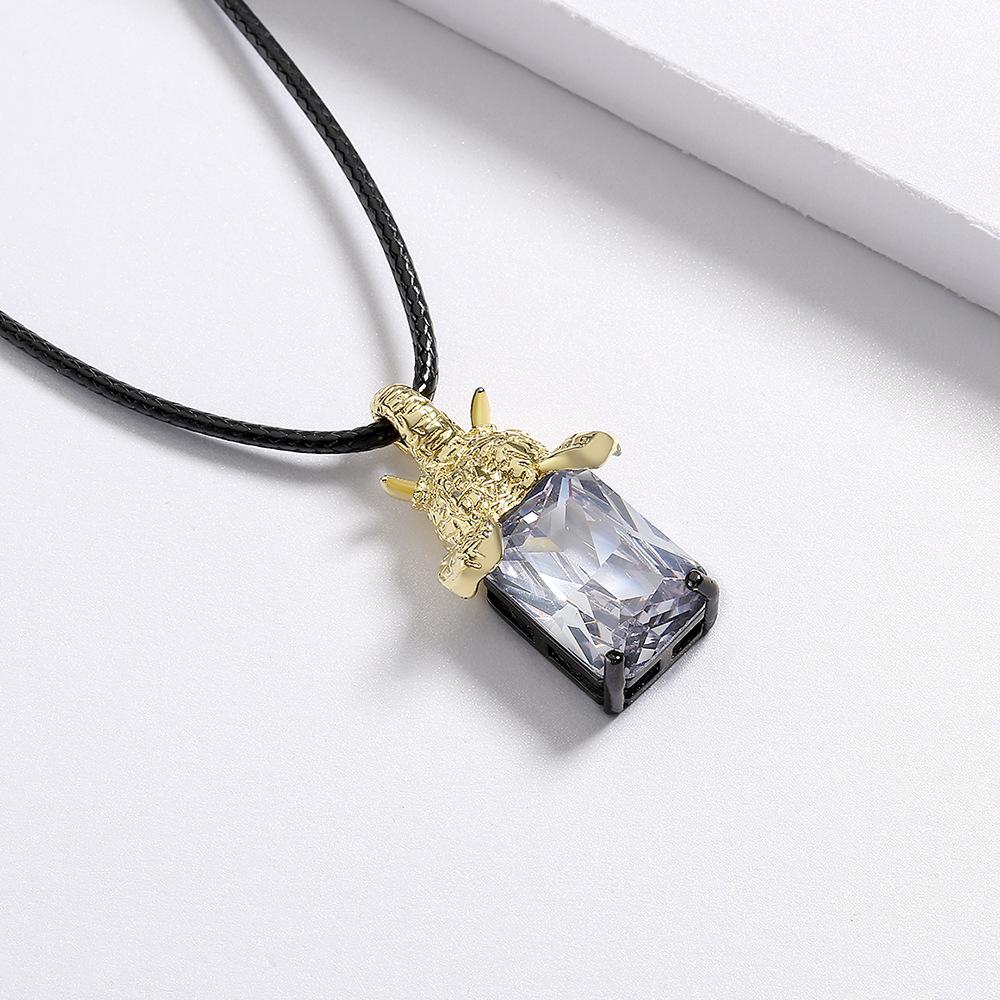 Pendants Carved In Cross Shape with Black Gold Bicolor Jewelry Elegant Sweater Chain Womens Necklace