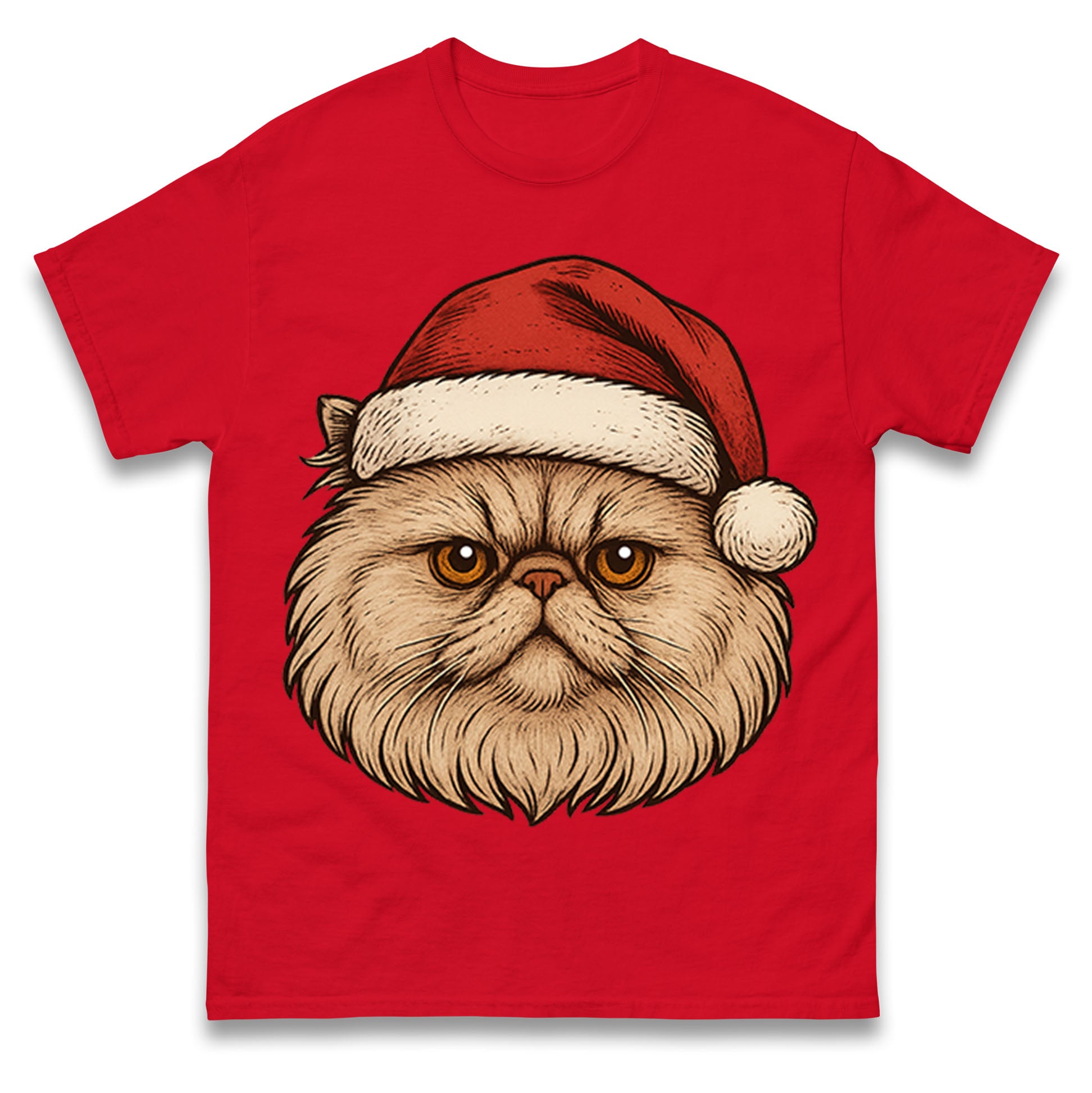 Persian Cat Face Christmas T Shirt Tshirt Mens Womens Unisex Tops Tees S
