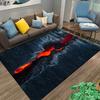 3D Vulkan Lava Magma Bedruckter Teppich für Schlafzimmer Dekoration Wohnzimmer Große Fläche Nachttisch Rutschfeste Fußmatte Eingangsbereich Fußmatte