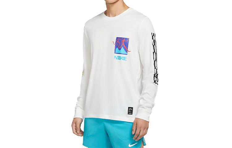 Nike T Shirts Men s Sail White Crew Neck Moderate Straight Fit CW0942-133 S