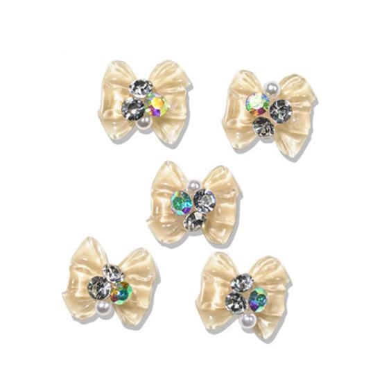 

5 шт./компл. украшения для ногтей сияющий визуальный эффект трехмерные DIY 3D красочные украшения для ногтей с бантом F