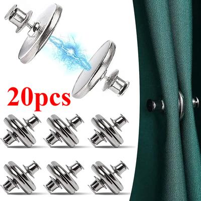 20PCS Magnetic Curtain Closed Button Adjustment Button for Window Curtains Magnet Close Buckle Detachable Buttons Home Decor
