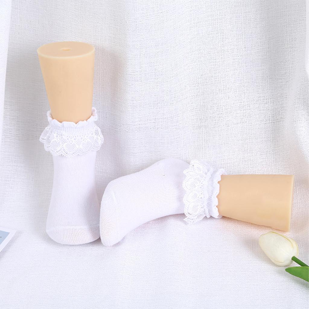 Kurze Socken für Mädchen mit Spitzenbesatz, atmungsaktiv für den Alltag