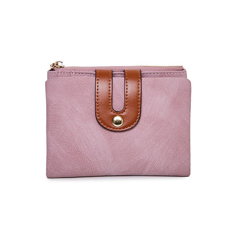 New Wallet Women's Zipper Buckle Contrasting Color Change Bag Simple Fashion Short Women's Wallet