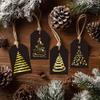 24pcs/set Happy New Year Labels DIY Black Gold Gift Wrapping Paper Hang Tags Paper Cards for New Year Party