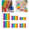 100 Pieces Rainbow Building Blocks Acrylic Gemstone Cubes Stacking Game Toy with Wooden Storage Box