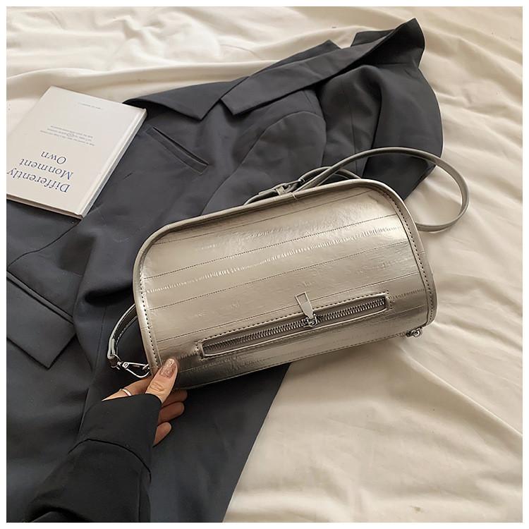 IELGY Женская модная универсальная большая вместительная серебристая сумка через плечо — фото 9