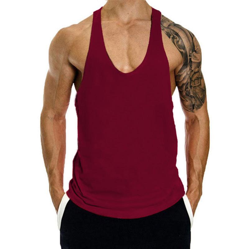 Men's Summer Y-Back Tank Top: Sporty, Thin Strap, Sleeveless Bodybuilding Shirt with Custom Logo, Loose Fit