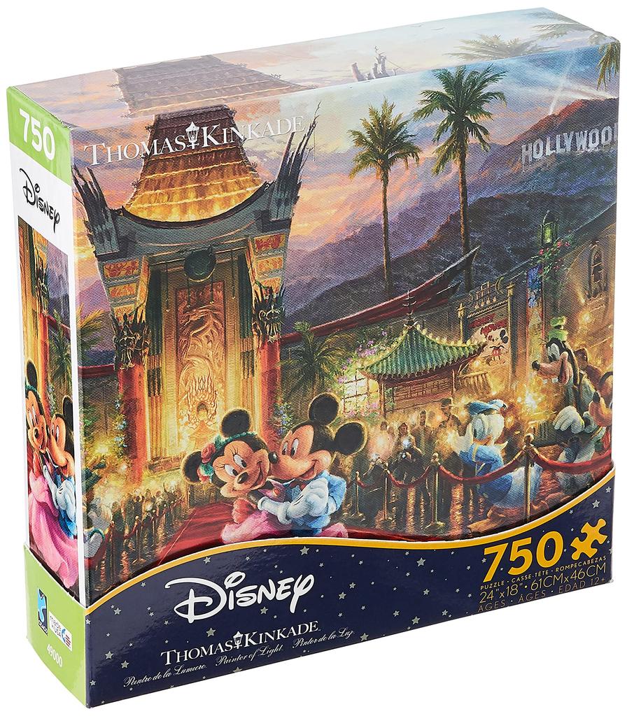 Ceaco Thomas Kinkade Disney Dream Collection Mickey and Minnie's Hollywood 750-Piece Jigsaw Puzzle