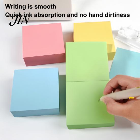 Desktop Decoration Notes Stick Notes, 3x3in Self-Stick Note Pads, 300 Sheets Adhesive Office Memo Pads for Reminder, Office, School Supplies Paper