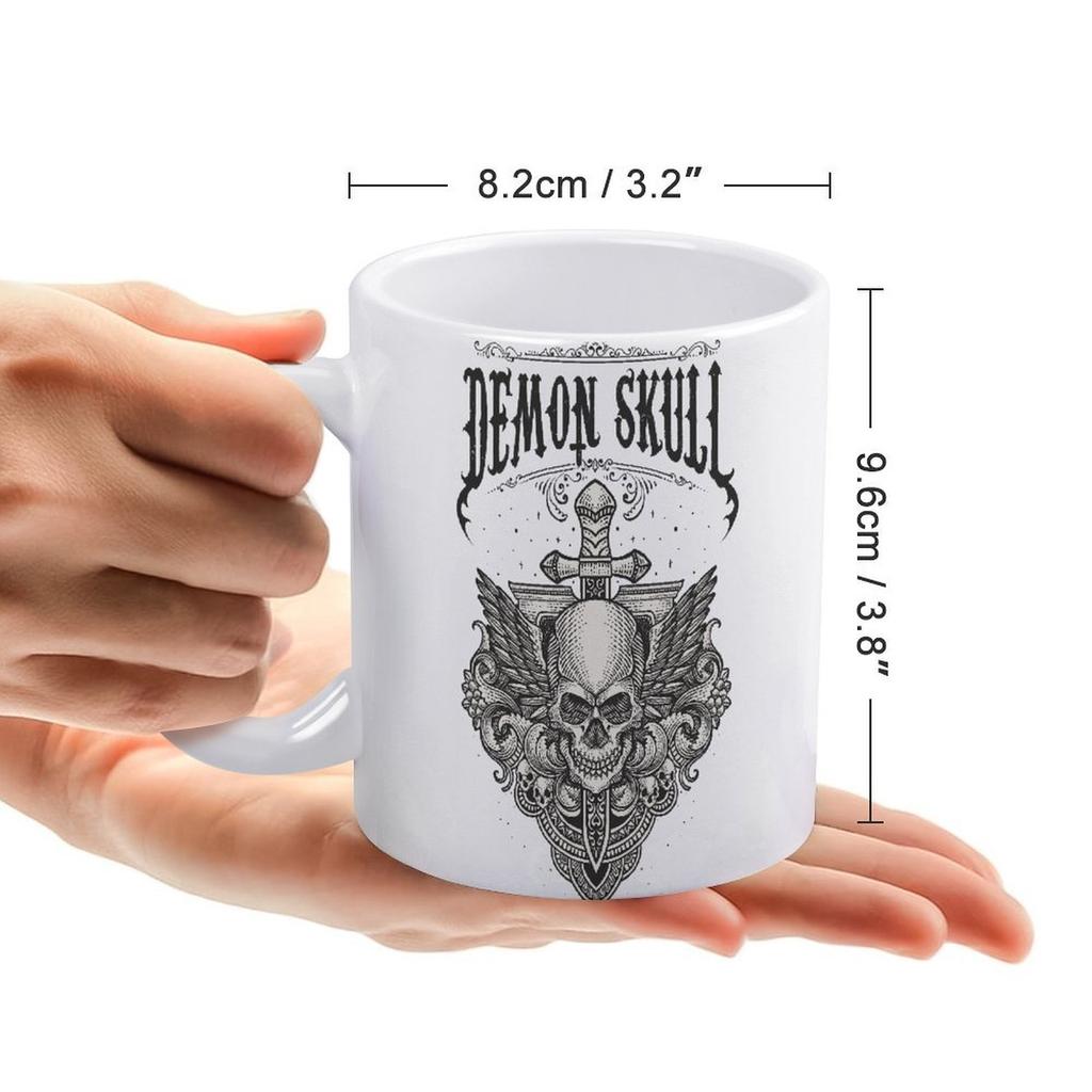 11oz Weiße Keramiktasse mit beidseitigem Druck, glänzender Oberfläche und komfortablem Griff für Zuhause, Küche und Büro