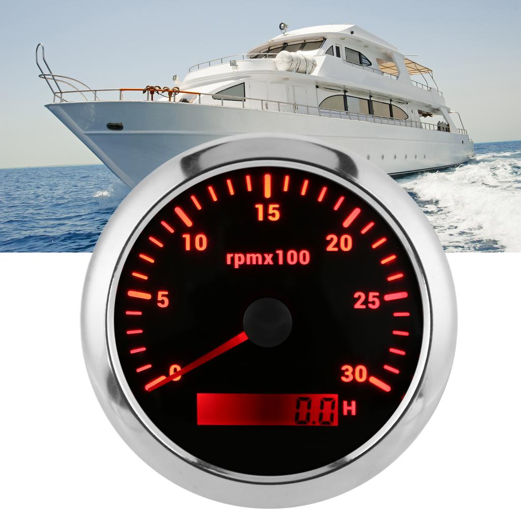 85mm Pointer Tachometer 03000rpm   7 Color Backlight for Car Boat Engine Generator 932V