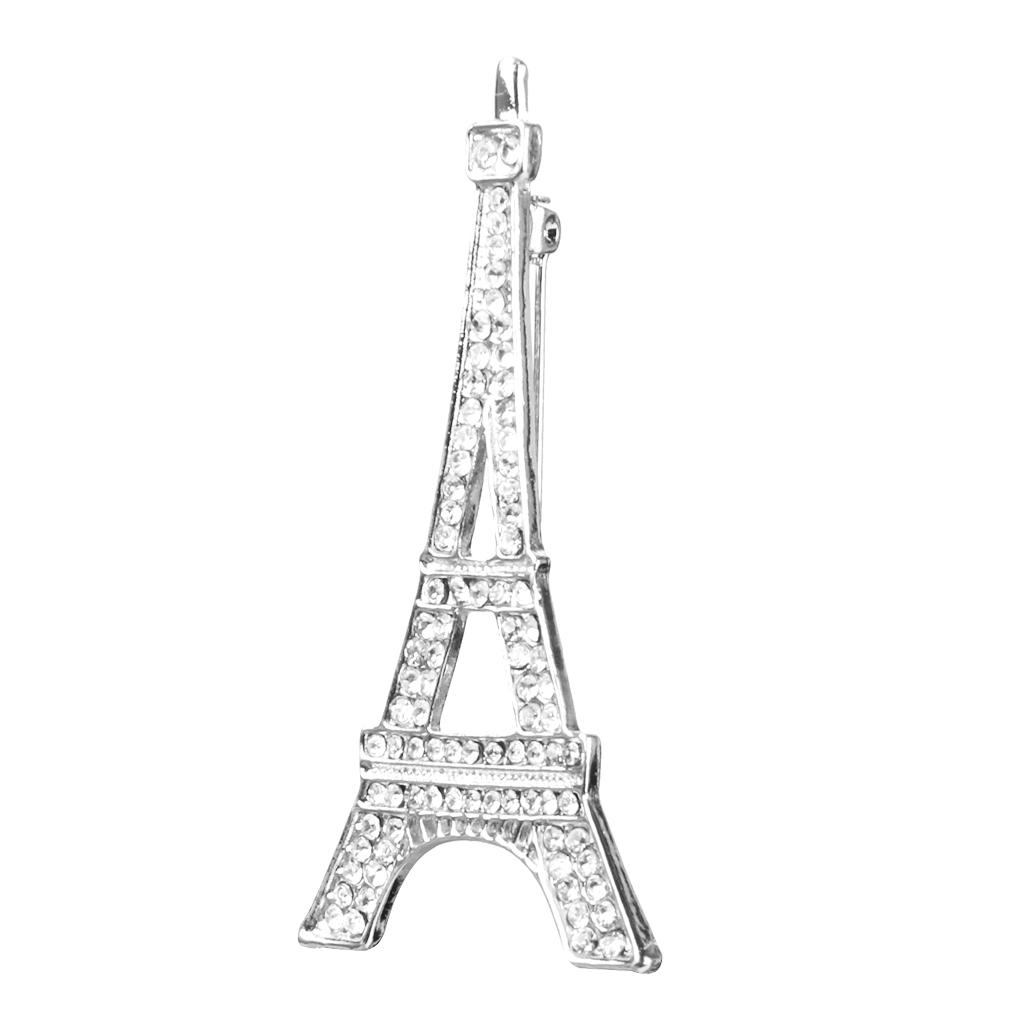 Romantic Eiffel Tower Design Pin Brooch With Rhinestone Gift/Wedding/Scarf