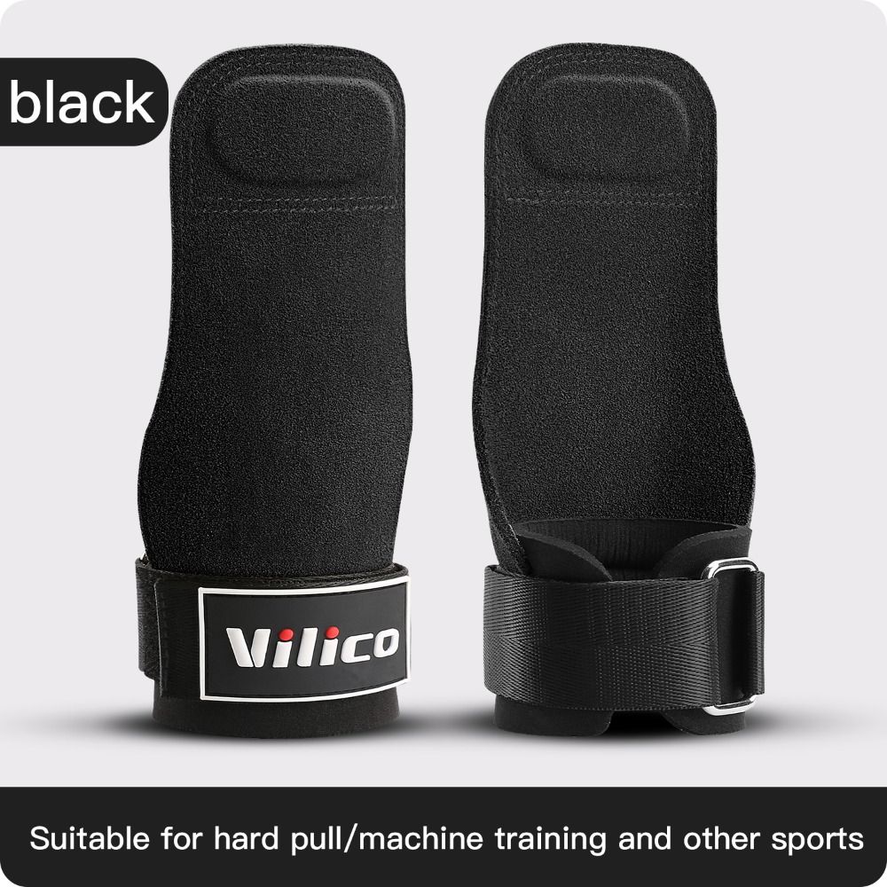 1 Pair Wear-resistant Cowhide Gym Gloves Adjustable Weightlifting Wrist Wraps  Weightlifting