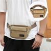 Outdoor Travel Canvas Men's Crossbody Bags Storage Bag Multi-Pockets Waist Bag Large Capacity Chest Shoulder Bag