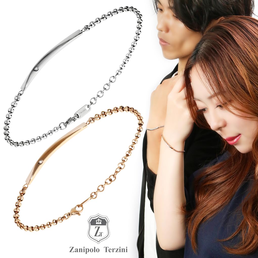 Polo Diamantbeschichtetes Edelstahl-Paararmband, beliebtes Paar-Set, 2 Stück, passende Marke [Zani Tarzini]