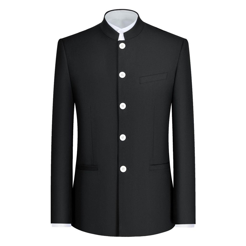 Men's Slim Fit Chinese Stand-Up Collar Zhongshan Suit - Groom Tuxedo, Four Seasons Style