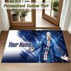 Crystal Velvet Square Rug Custom NameKylian Mbappe Pattern Non Slip Home Floor Decor Rug