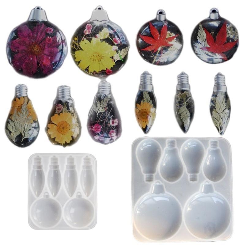 Silicone Christmas Ornament Mold Crafting Moulds Light Bulb Resin Decorations Suitable for Enthusiasts and Home Decors