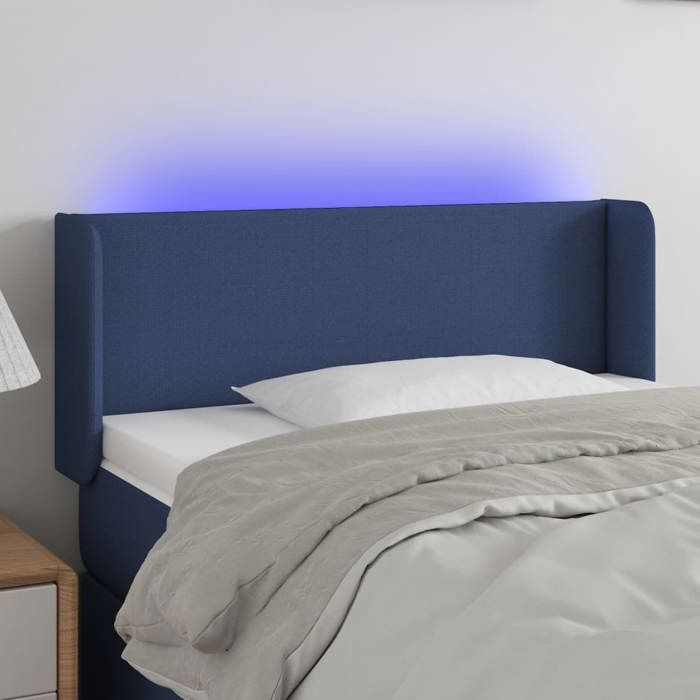 VidaXL Tête de Lit à LED Meuble de Chambre à Coucher Accessoire de Lit Simple Tête de Cadre de Lit Intérieur Bleu 3122944
