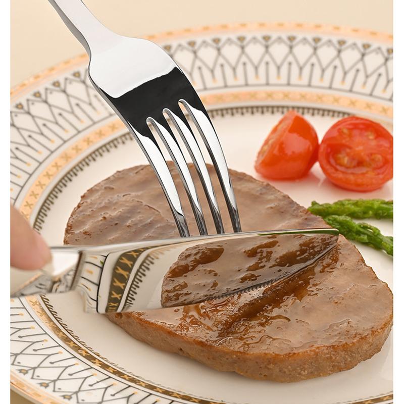 304 stainless steel tableware set diamond-shaped thickening Western restaurant upscale knife, fork and spoon set