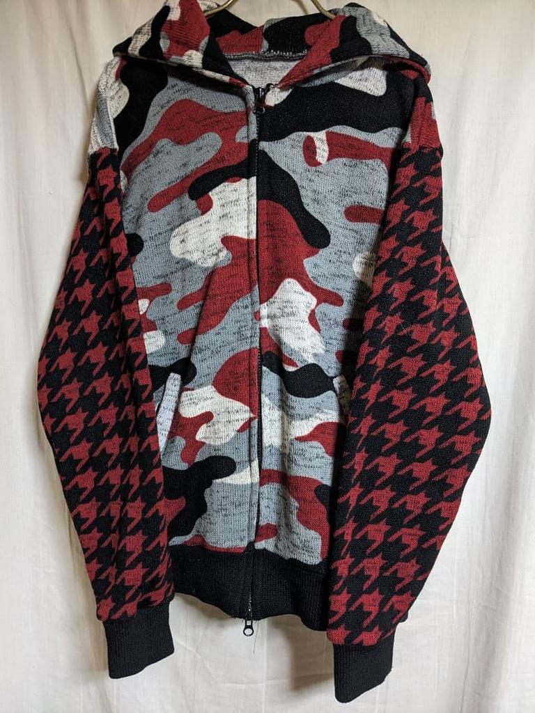 [USED] BIGBANG Official Knit Hoodie (L) Camouflage X Houndstooth G-DRAGON