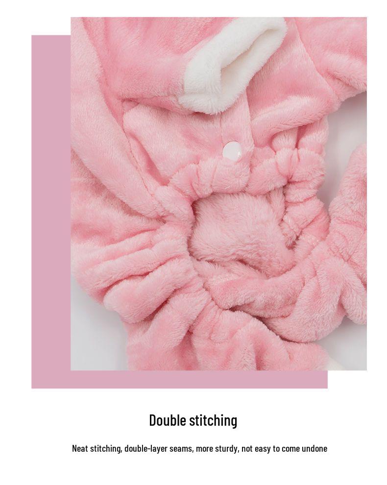 Pig Plush Fleece Costume for Cats & Small Dogs - Autumn/Winter Apparel