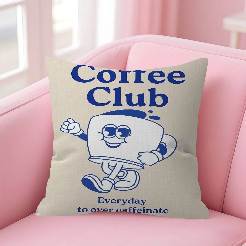 Funny Coffee Club Diver Abstract Personalized Pillow Cover Kids Bedroom Wild Party Decor Pillowcase Kid Birthday Shower Gift