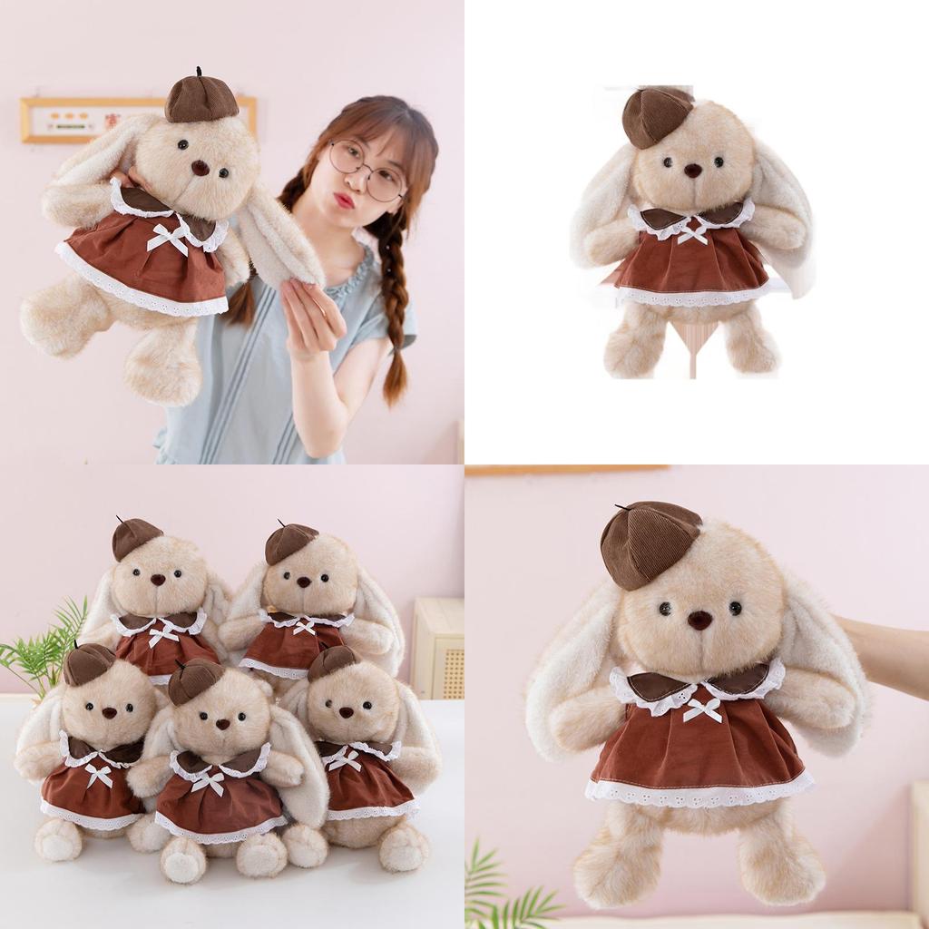 Soft Childrens Rabbit Plush Toy With Dress And Hat Decoration For Birthday Gift