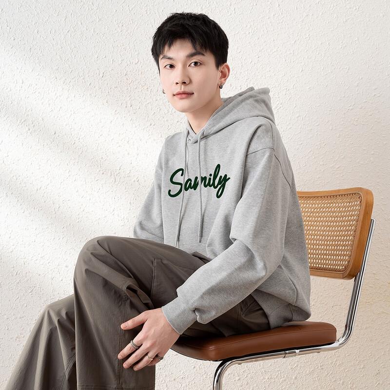 

TonLion Men s 2025 Spring Hooded Chest Print Sweatshirt M