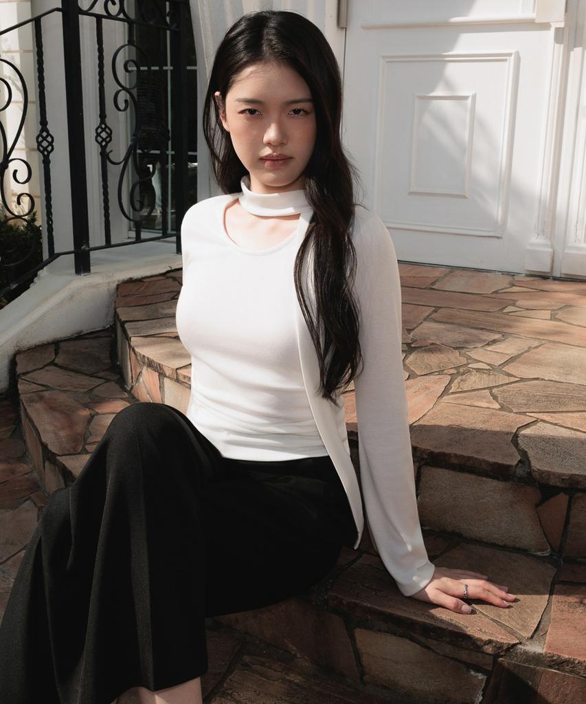 DEHEVE Tie Flare Long Sleeve [Ivory]