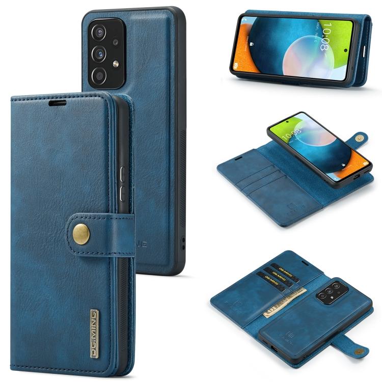 

For Samsung Galaxy A53 5G DG.MING Crazy Horse Texture Detachable Magnetic Leather Phone Case For Samsung Galaxy A53 5G синій