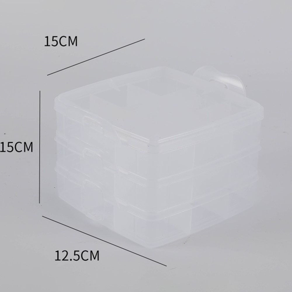 3-Layer Jewelry Beads Box Stackable Transparent Cosmetic Storage Box Hardware Tool Boxes