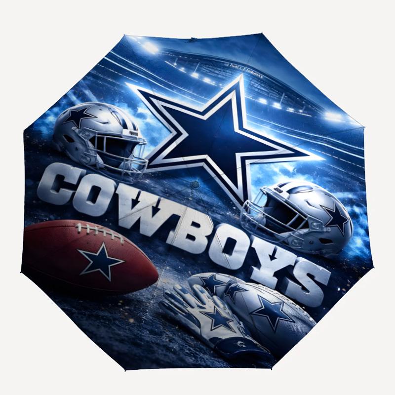 1pc Dallas Cowboys Umbrella, Sun Protection, And UV Shielding. It Has Eight Sturdy Ribs for Outdoor Use And Perfect As a Holiday Gift