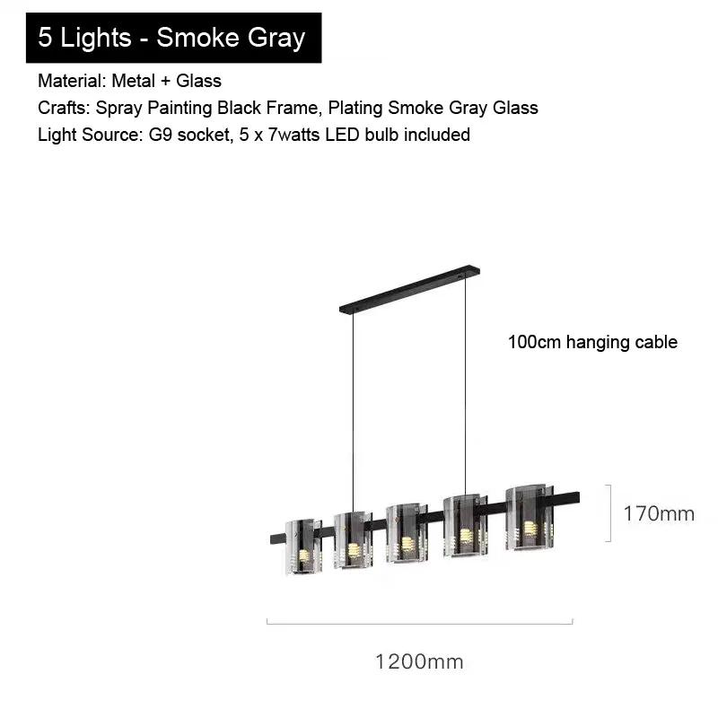 

Современная роскошная гостиная светодиодный подвесной светильник дымчато-серый янтарный освещение спальни обеденный стол украшение дома стеклянный подвесной светильник Warm White