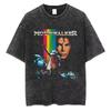 Der König des Pop Michael Jackson Vintage Washed T-Shirts Herren Damen Lässig Retro Baumwoll-T-Shirt Männlich Gothic Rock Übergroßes T-Shirt